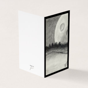 Maan en planeet - zwart kaart