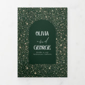 Maan en sterren boog hemelse bruiloft foto drieluik uitnodiging (Cover)