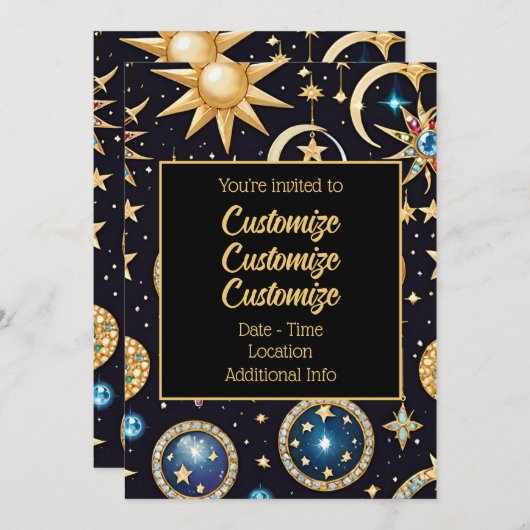 Maan en sterren Celestial 2 Kaart (Voorkant / Achterkant)