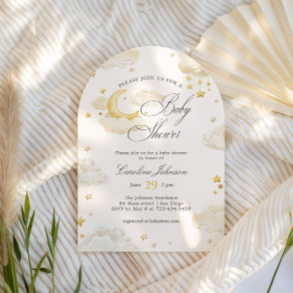 Maan en sterren dromerige baby shower boog kaart