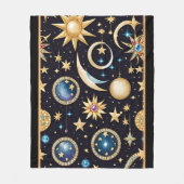 Maan en sterren hemels fleece deken (Voorkant)