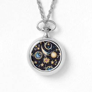Maan en sterren hemels horloge