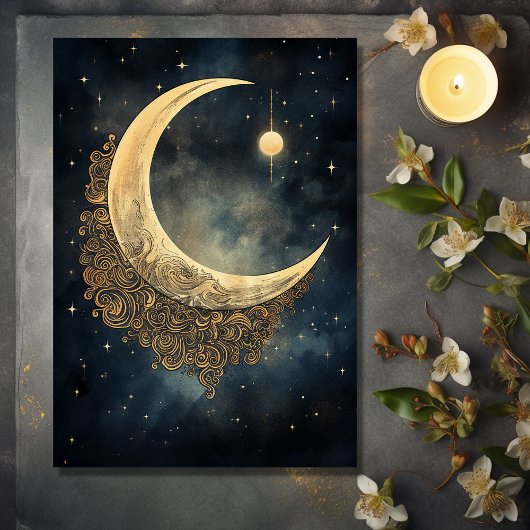 Maan en Sterren Hemelse Bruiloft Details Informatiekaartje