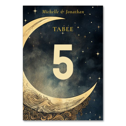  maan en sterren hemelse bruiloft kaart (Voorkant)