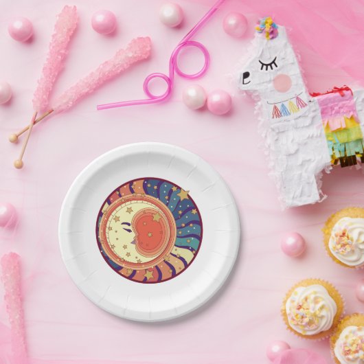 Maan en sterren hemelse ruimte party ontwerp papieren bordje (Feest)