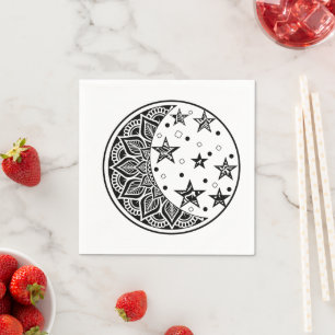 Maan en Sterren Mandala Servet