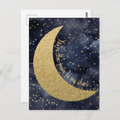 Maan en sterren Romantische liefde Briefkaart (Voorkant / Achterkant)