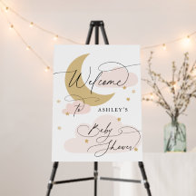 Maan en Sterren Roze Goud Verwelkoming Baby Shower