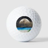 Maan en strand golfballen (Voorkant)