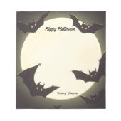 Maan en vleermuizen blij Halloween Notitieblok (Voorkant)