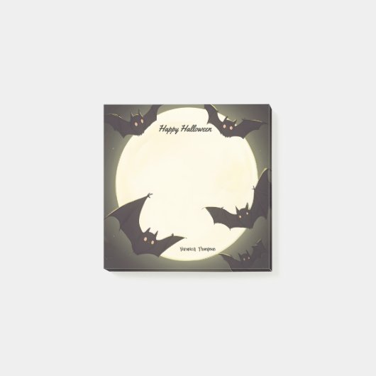 Maan en vleermuizen blij Halloween Post-it® Notes (Voorkant)