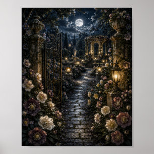 Maan Hellebore Wandelroute Vintage Botanisch Poster
