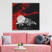 Maan in Rode Hemel Canvas Afdruk (Insitu (Woonkamer))