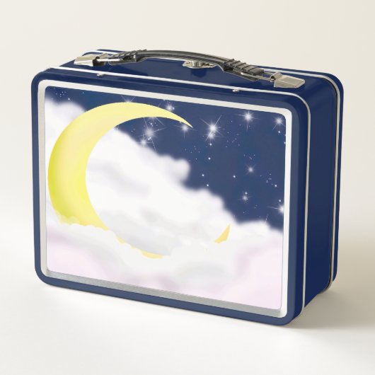 Maan in zachte wolken metalen lunchbox (Achterkant)