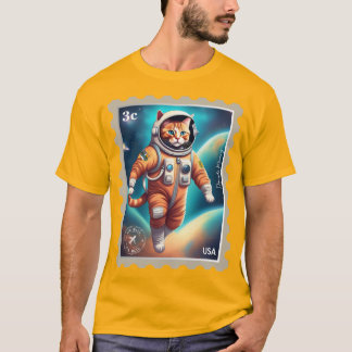 Maan kat astronaut T T-shirt