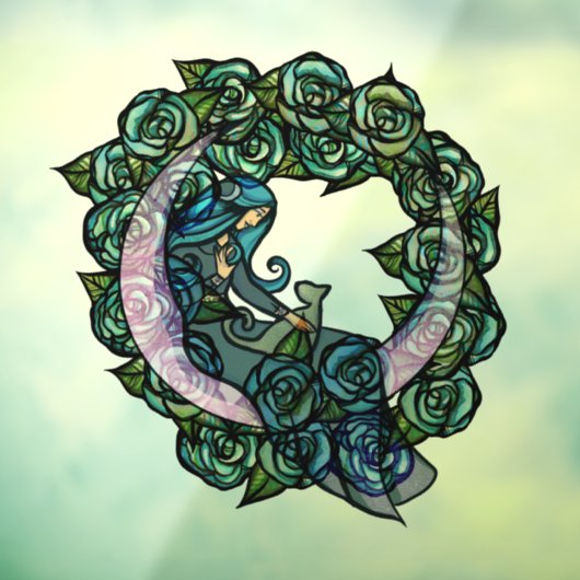 Maan Kat Godin Maan Kind Katten Raamsticker (Vel 3)