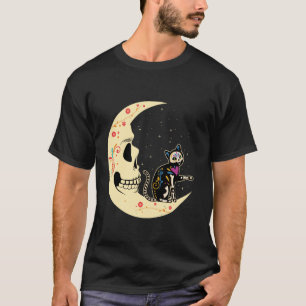 Maan Kat Mexicaanse Zielen Dag Van Doden Dia De Lo T-shirt