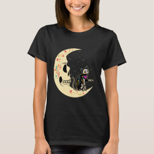 Maan Kat Mexicaanse Zielen Dag Van Doden Dia De Lo T-shirt