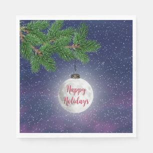 Maan Kerstmis ornament op den Servet