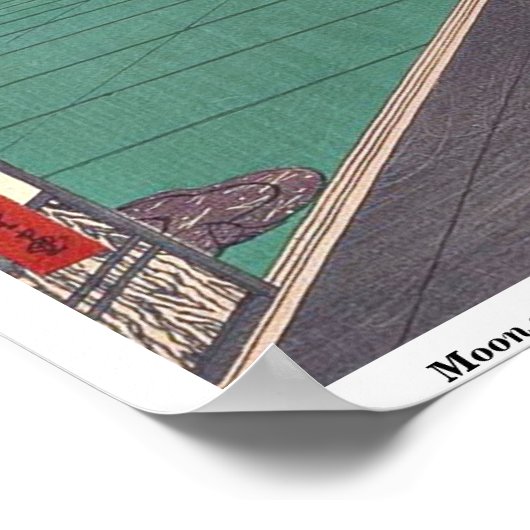 Maan kijkpunt van Andō, Hiroshige Ukiyo-e. Poster (Hoek)