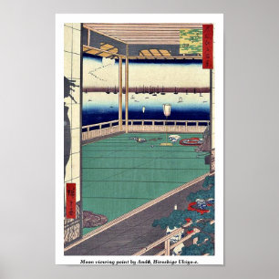 Maan kijkpunt van Andō, Hiroshige Ukiyo-e. Poster