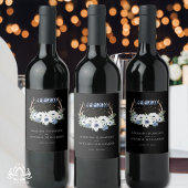 Maan Kristallen Bloemen Boho Metafysische Bruiloft Wijn Etiket