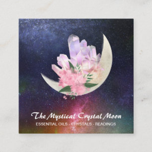 ** Maan Kristallen Floral Kosmische Hemelse Nevel Vierkante Visitekaartje