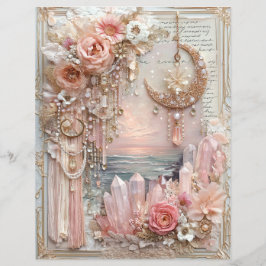Maan Kristallen Junk Journal Scrapbook Papier