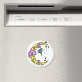 Maan met orchideeën en vlinders magneet (Insitu (Vaatwasser))