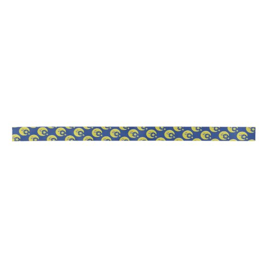 Maan met sterren ontwerp blauw lint (Voorkant)