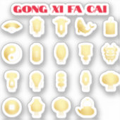 Maan Nieuwjaar 5 goud Sticker (Voorkant)