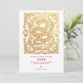 Maan Nieuwjaar van de Slang QR-code Witte Kalender Feestdagenkaart (Staand voorkant)