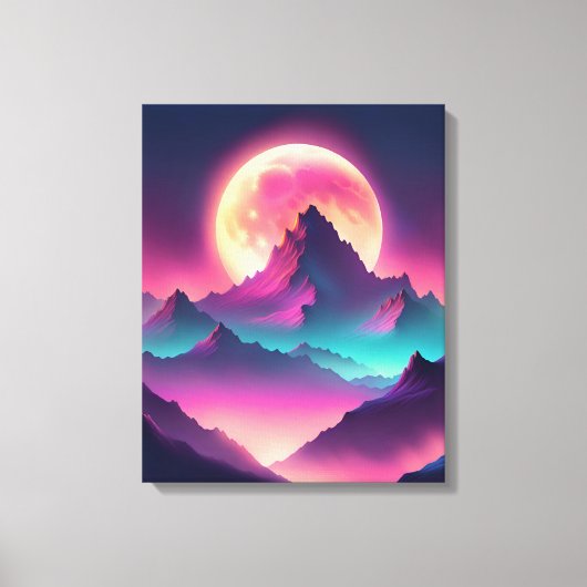 Maan opkomend canvas afdruk (Voorkant)