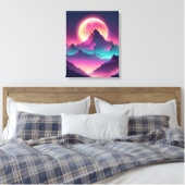 Maan opkomend canvas afdruk (Insitu (Slaapkamer))