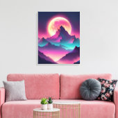 Maan opkomend canvas afdruk (Insitu (Woonkamer))