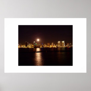 maan over baai poster