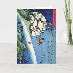 Maan over een waterval, Hiroshige, Ukiyo-e Kaart