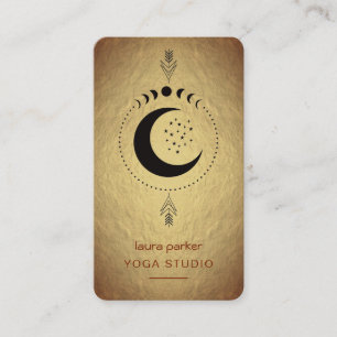 Maan Phases Crescent Mystic Holistic Tarot Gold Visitekaartje