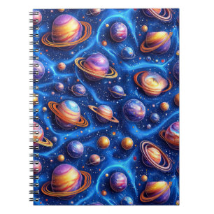 Maan planeten sterrenstelsel notitieboek