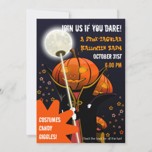 Maan Pompoen Vampier Kinderen Peuters Halloween Kaart