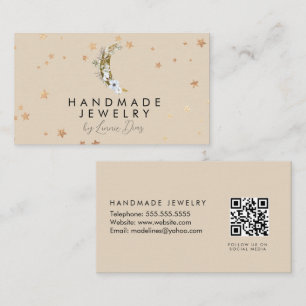 Maan Ster Handgemaakte Sieraden Kunstenaar Nepgoud Visitekaartje