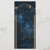 Maan Sterren Celestial Sky Modern Elegant Bruiloft Programma (Achterkant)