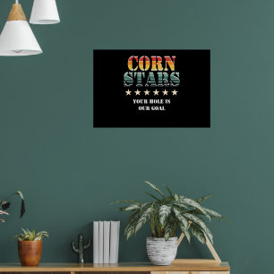 Maan Sterren Grappige Heren Cornhole Team Accessoi Poster
