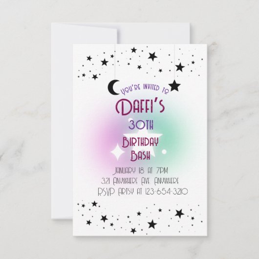 Maan & sterren kaart (Voorkant)