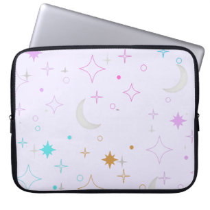 Maan & Sterren Minimalistische Lavendel Laptop Sleeve