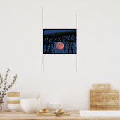 Maan stijgt onder loopbrug poster (Keuken)