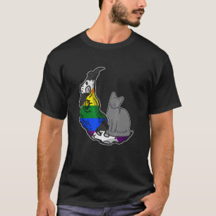 Maan Straight Ally Vlag Kat LGBTQ Veilige Ruimte G T-shirt