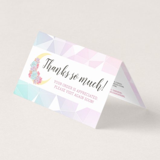 Maan- & Succulenten Pastel Mystieke Boho Dankkaart Kaart (Voorkant)