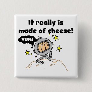 Maan van Kaas T-shirts en Cadeaus Vierkante Button 5,1 Cm