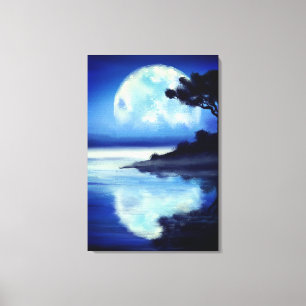 Maan Verhalen Canvasprint Spiegel Schilderij Canvas Afdruk